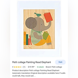 🎄🎁Petit collage🎄 Painting Read Elephant
On maple veneer print -‎ Kids🐘🐘🐘